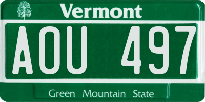 VT license plate AOU497