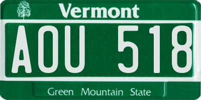 VT license plate AOU518
