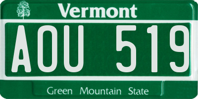 VT license plate AOU519