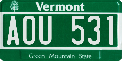 VT license plate AOU531