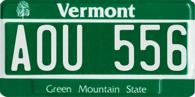 VT license plate AOU556