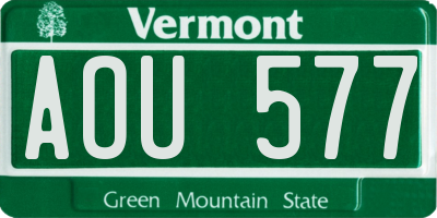 VT license plate AOU577
