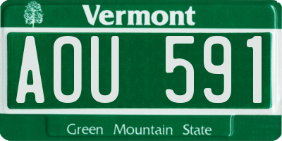 VT license plate AOU591
