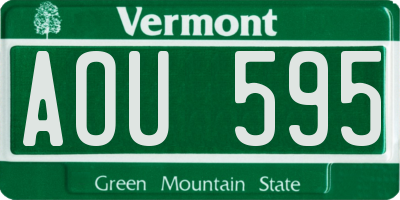 VT license plate AOU595