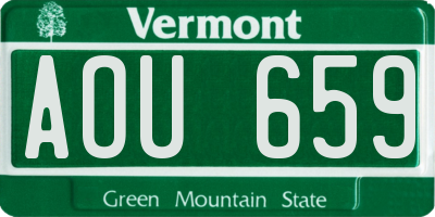 VT license plate AOU659