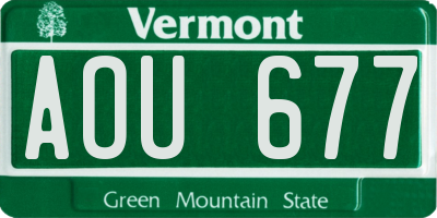 VT license plate AOU677
