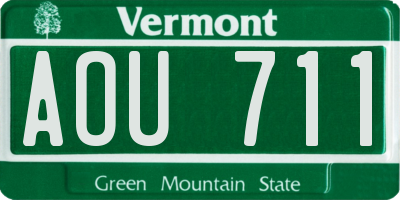 VT license plate AOU711