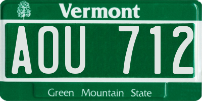 VT license plate AOU712