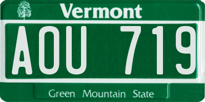 VT license plate AOU719