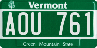 VT license plate AOU761