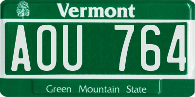 VT license plate AOU764