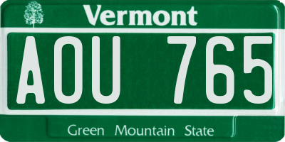 VT license plate AOU765