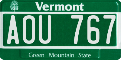 VT license plate AOU767