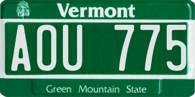 VT license plate AOU775