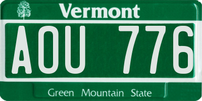VT license plate AOU776