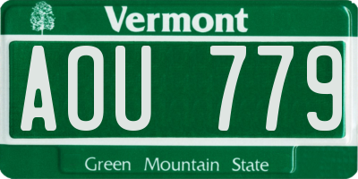 VT license plate AOU779