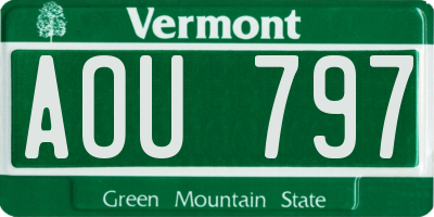 VT license plate AOU797