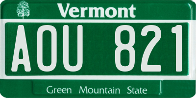 VT license plate AOU821