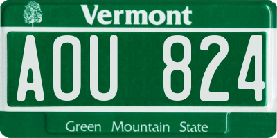 VT license plate AOU824