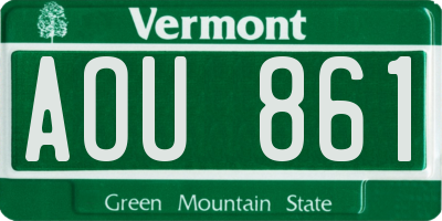 VT license plate AOU861