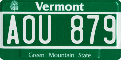 VT license plate AOU879