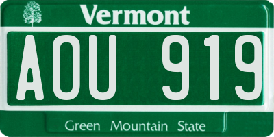 VT license plate AOU919