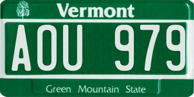 VT license plate AOU979