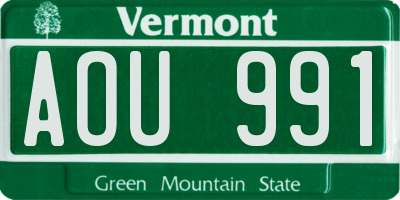 VT license plate AOU991