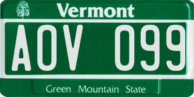 VT license plate AOV099