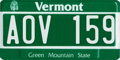 VT license plate AOV159
