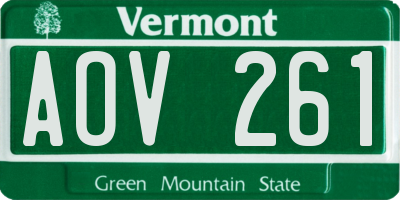 VT license plate AOV261