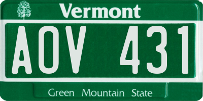 VT license plate AOV431