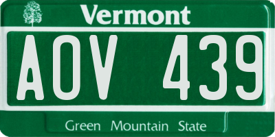VT license plate AOV439
