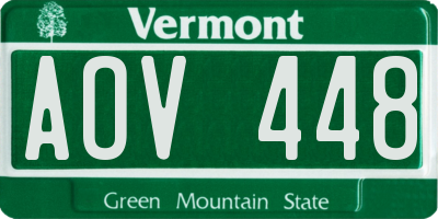 VT license plate AOV448