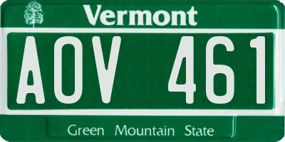 VT license plate AOV461