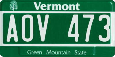 VT license plate AOV473