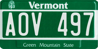 VT license plate AOV497