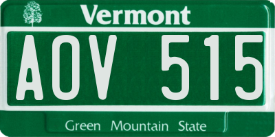VT license plate AOV515