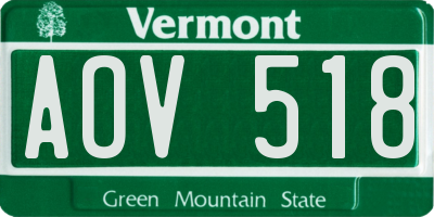 VT license plate AOV518