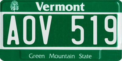 VT license plate AOV519