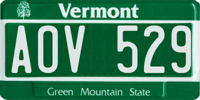 VT license plate AOV529
