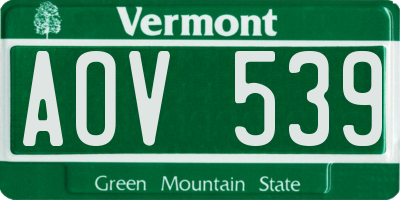 VT license plate AOV539