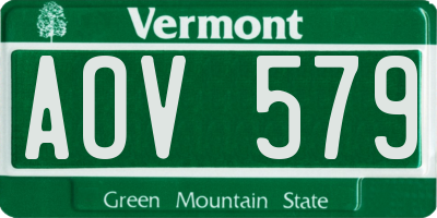 VT license plate AOV579