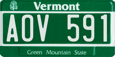 VT license plate AOV591