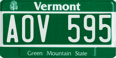 VT license plate AOV595