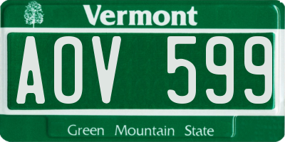 VT license plate AOV599