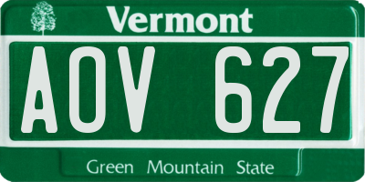 VT license plate AOV627