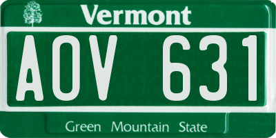 VT license plate AOV631