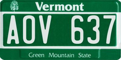 VT license plate AOV637