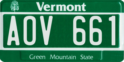 VT license plate AOV661